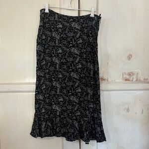 Christopher & Banks Black and White Midi Skirt